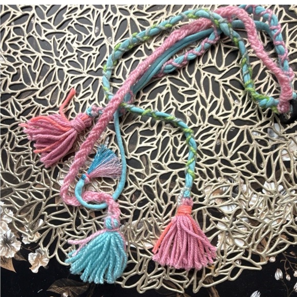 Handmade Pastel Tassel Braided hair accessories - Pink, Mint, Aqua - Picture 2 of 2